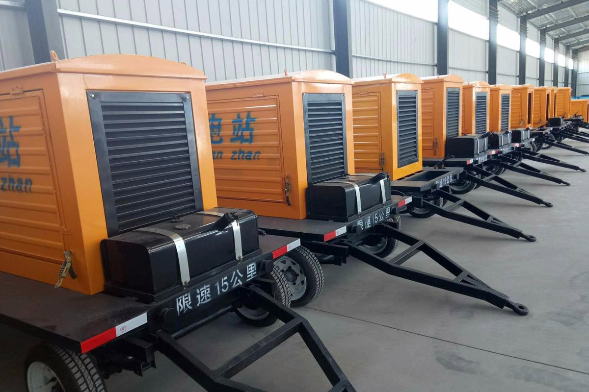 文登发电机租赁施工现场